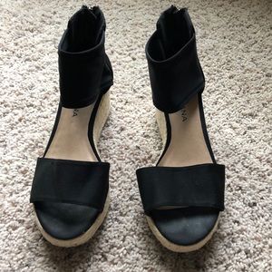 Black shoes with wedge. Very comfortable.